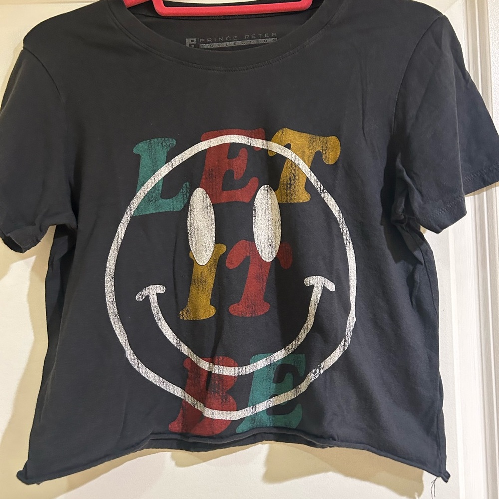 Prince Peter Collection Black Tee with Multicolor Smile Design